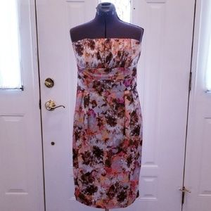 **Sale**  Pink/Orange/Silver Strapless Dress 10